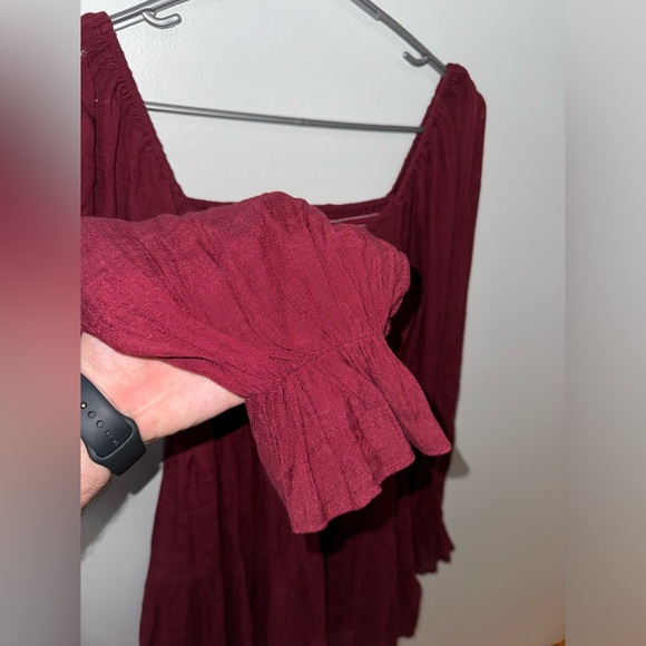 Pre-Owned LG Lizzie’s Boutique Maroon Long Sleeve Dress - Picture 4 of 9